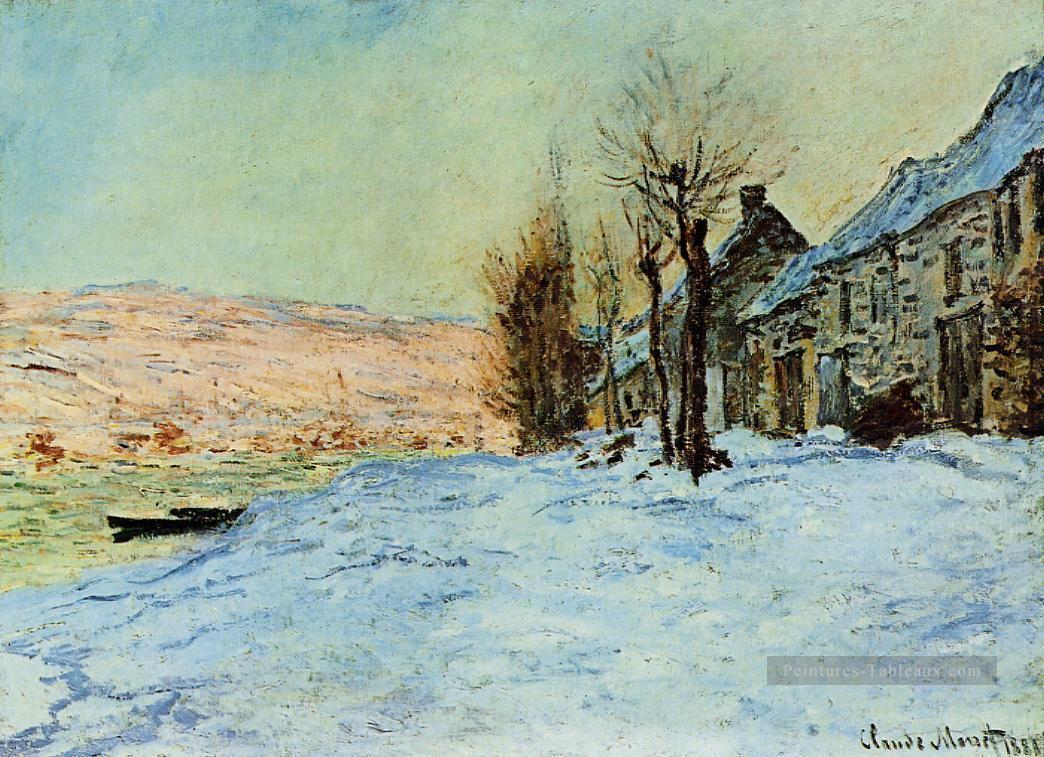 Lavacourt Soleil et Neige Claude Monet Peintures à l'huile